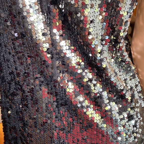 SEXY SEQUINED BLACK DRESS by Olivia Matthews  size 12 NWOT - Picture 8 of 12